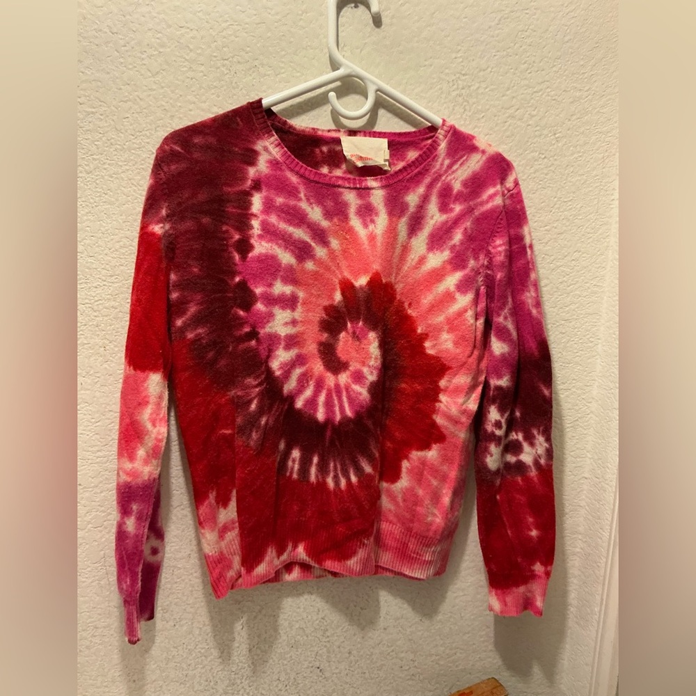 Absolut Cashmere Pink Tie-Dye Knit Top 90% wool 10% cashmere size S